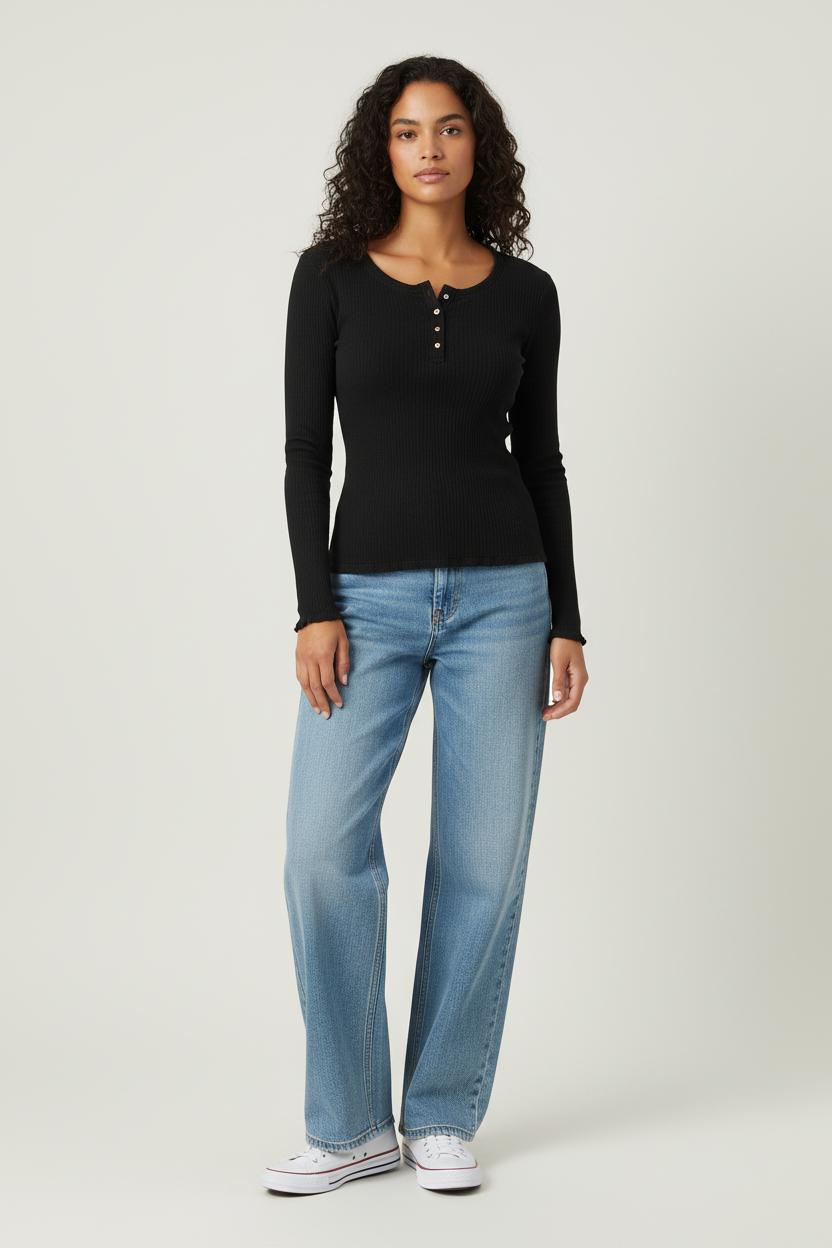 Henley Noir - Taille S/36 de la marque I.Code | PARAD88328 - Vendu par Paradigme - Image 1