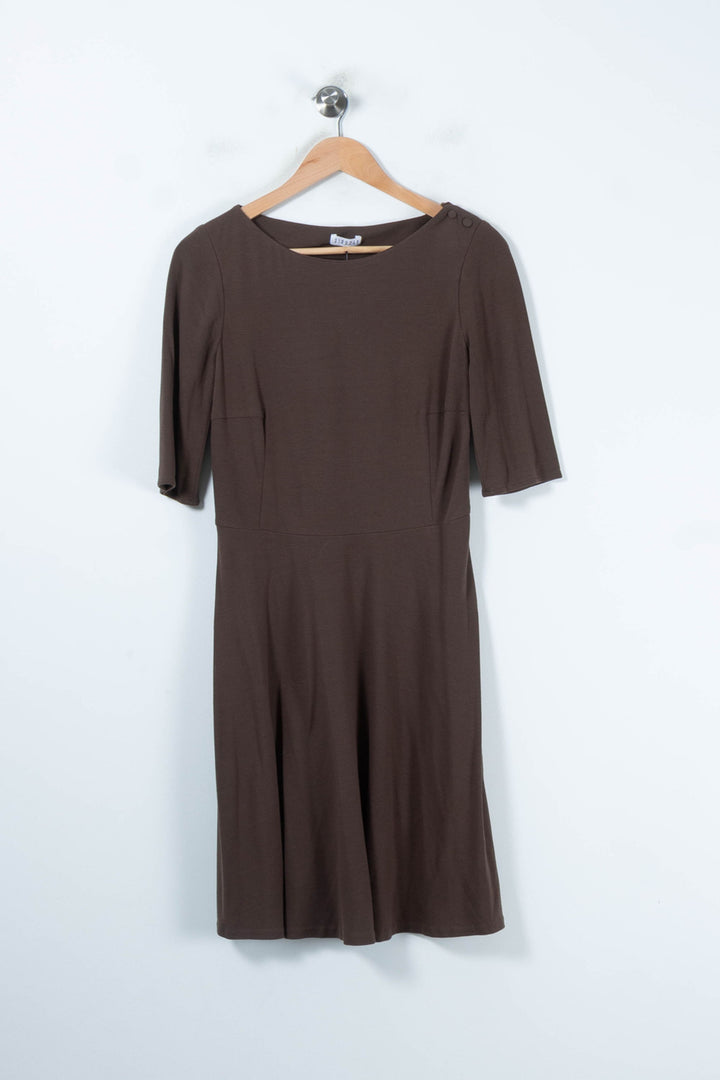 Robe Midi Marron - Taille M/38 de la marque Claudie Pierlot | PARAD88330 - Vendu par Paradigme - Image 2