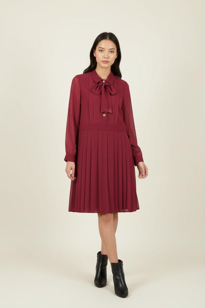 Robe Plissée Bordeaux - Taille M/38 de la marque Weill | PARAD88393 - Vendu par Paradigme - Image 1