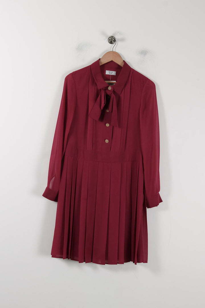 Robe Plissée Bordeaux - Taille M/38 de la marque Weill | PARAD88393 - Vendu par Paradigme - Image 2