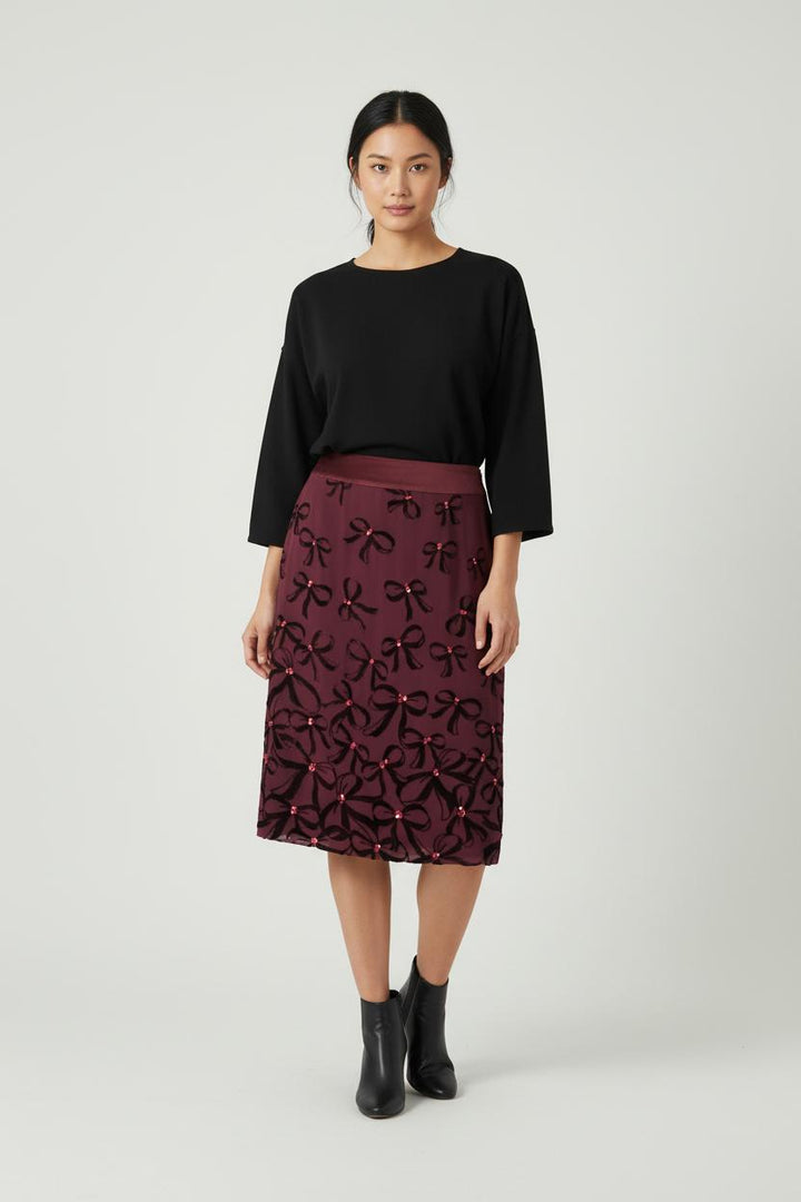 Jupe Crayon Bordeaux - Taille S/36 de la marque Derhy | PARAD88394 - Vendu par Paradigme - Image 1