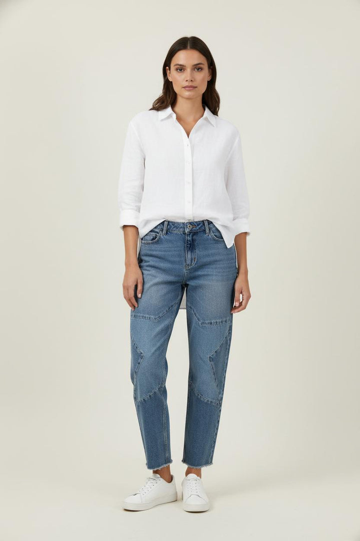 Jean Patchwork Bleu - Taille L/40 de la marque Sandro | PARAD88395 - Vendu par Paradigme - Image 1