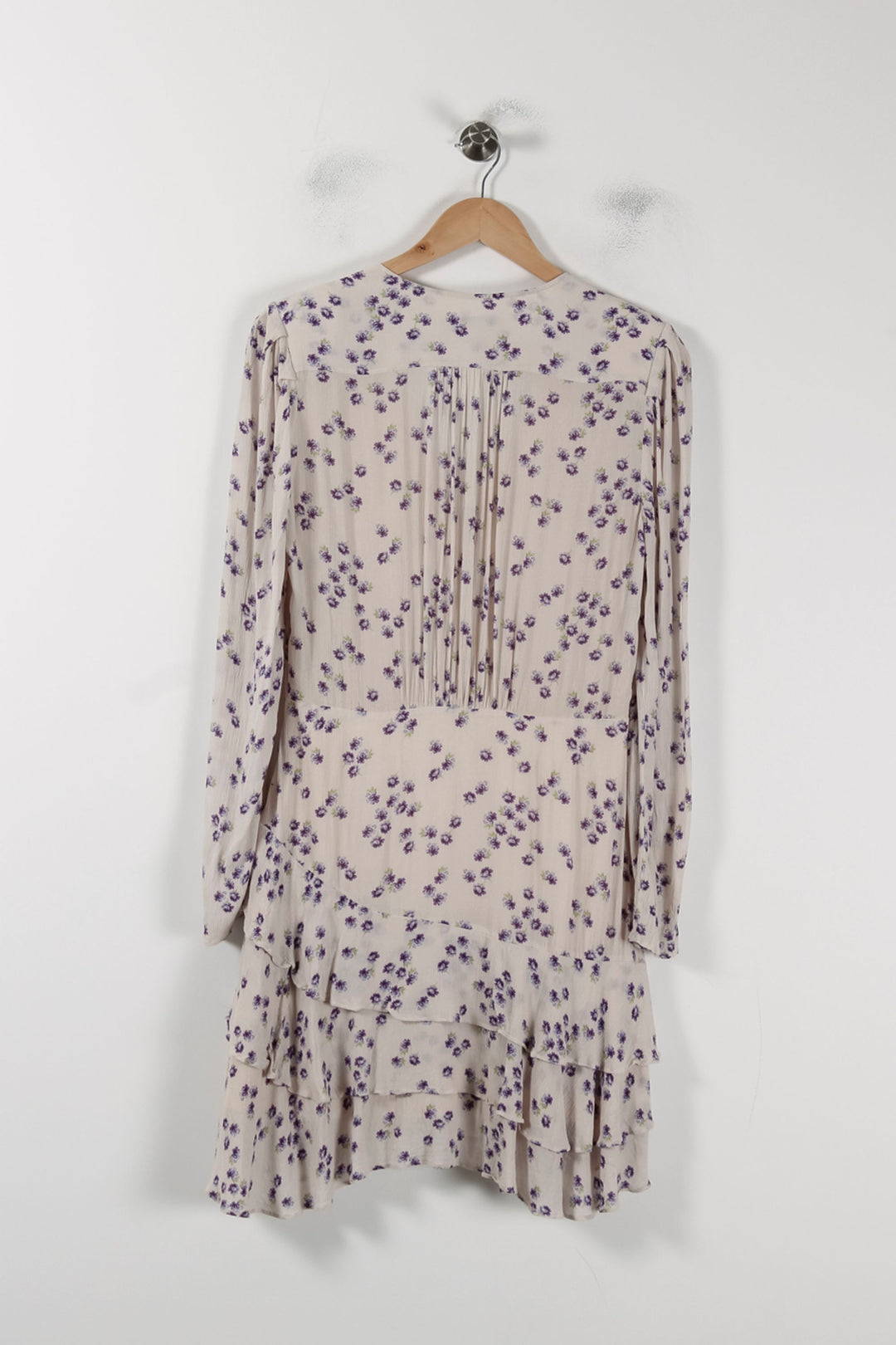 Robe Fleurie Beige et Violette - Taille M/38 de la marque ZAPA | PARAD88403 - Vendu par Paradigme - Image 4