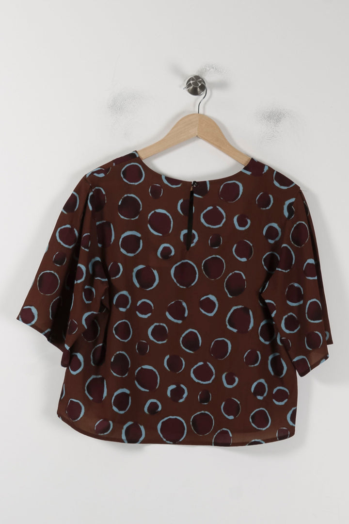 Blouse Marron et Bleu - Taille M/38 de la marque La Fée Maraboutée | PARAD88413 - Vendu par Paradigme - Image 4
