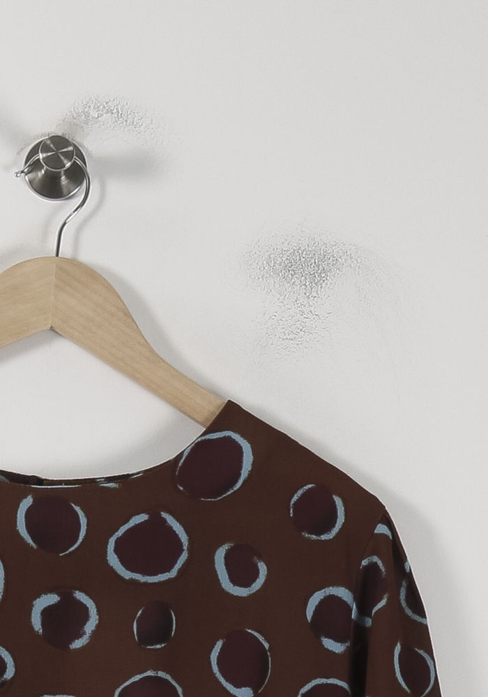 Blouse Marron et Bleu - Taille M/38 de la marque La Fée Maraboutée | PARAD88413 - Vendu par Paradigme - Image 3