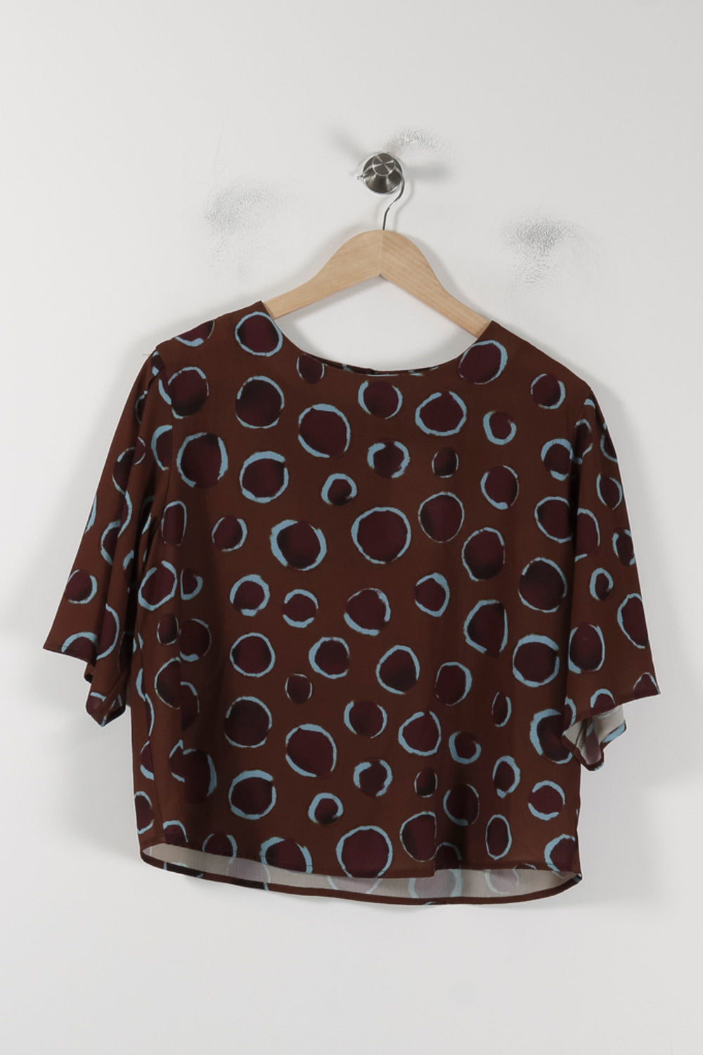 Blouse Marron et Bleu - Taille M/38 de la marque La Fée Maraboutée | PARAD88413 - Vendu par Paradigme - Image 2