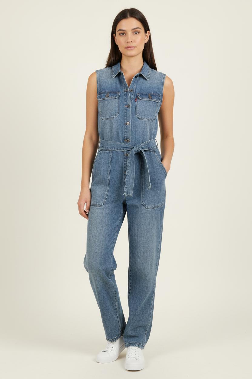 Combinaison Sans Manches Bleue - Taille S/36 de la marque American Vintage | PARAD88418 - Vendu par Paradigme - Image 1