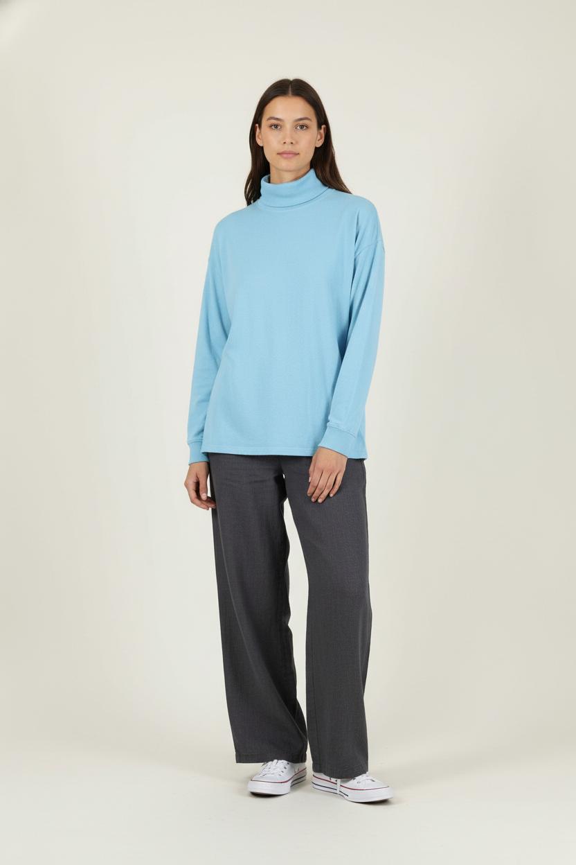 Sweat À Col Cheminée Bleu - Taille S/36 de la marque American Vintage | PARAD88420 - Vendu par Paradigme - Image 1