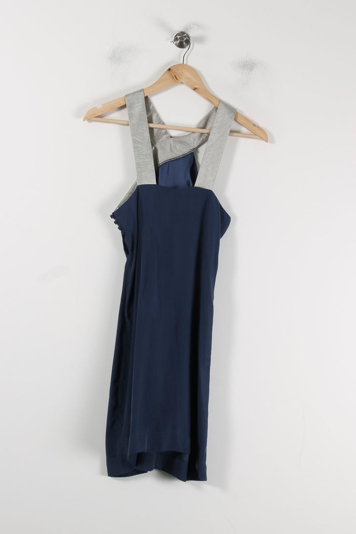Robe Courte Bleue et Grise - Taille S/36 de la marque Sandro | PARAD88424 - Vendu par Paradigme - Image 4