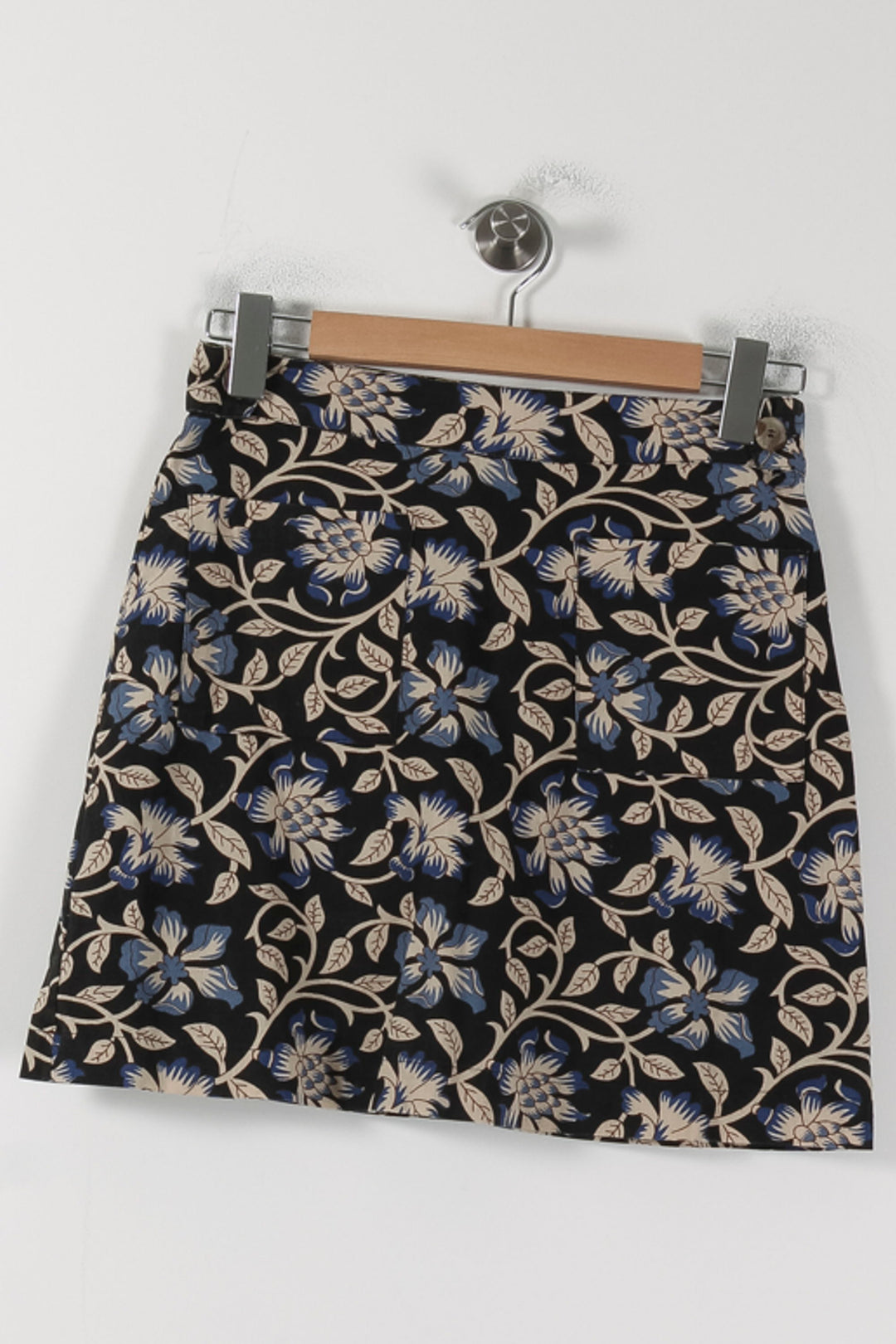 Jupe Fleurie Bleu et Beige - Taille S/36 de la marque Petite Mendigote | PARAD88428 - Vendu par Paradigme - Image 2