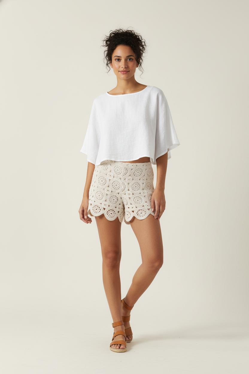 Short en Dentelle Blanc - Taille M/38 de la marque Opullence | PARAD88437 - Vendu par Paradigme - Image 1