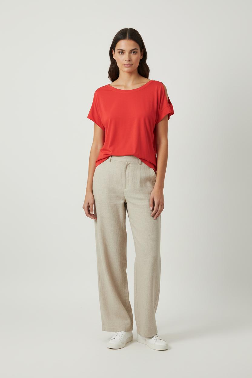Tee-shirt Rouge - Taille L/40 de la marque Sandro | PARAD88443 - Vendu par Paradigme - Image 1