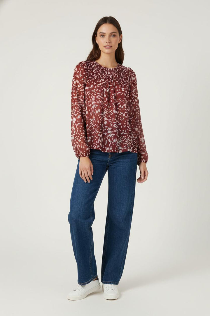 Blouse Bordeaux et Blanche - Taille S/36 de la marque Maje | PARAD88445 - Vendu par Paradigme - Image 1