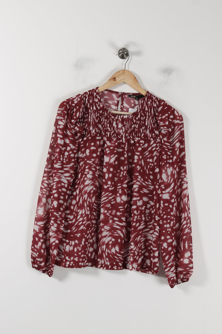 Blouse Bordeaux et Blanche - Taille S/36 de la marque Maje | PARAD88445 - Vendu par Paradigme - Image 2