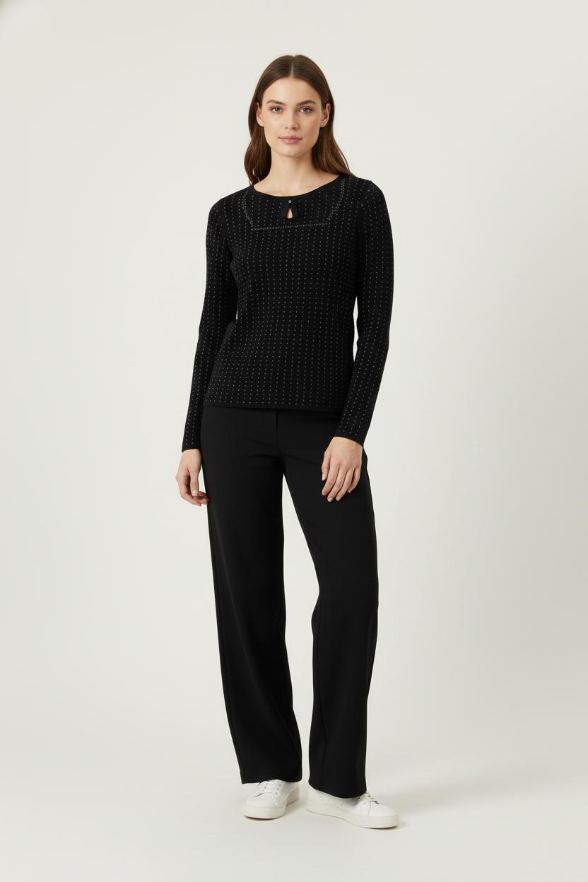 Pull Noir à Pois Blancs - Taille S/36 de la marque Kookai | PARAD88456 - Vendu par Paradigme - Image 1