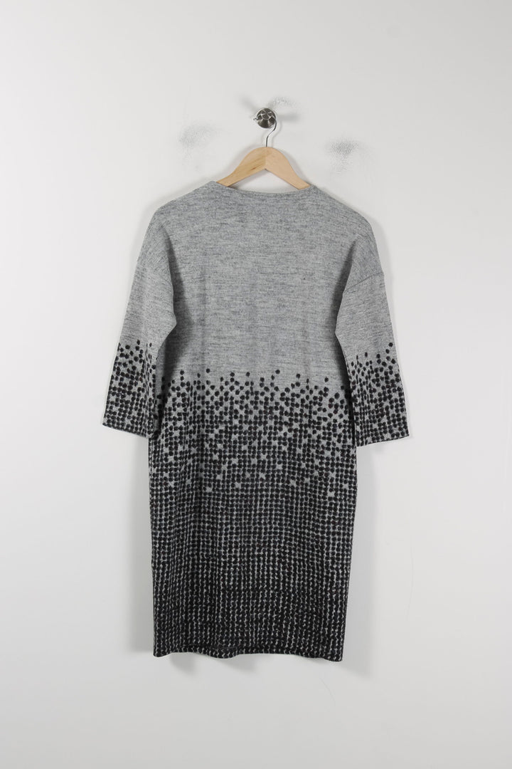 Robe Droite Grise et Noire - Taille S/36 de la marque La Fée Maraboutée | PARAD88459 - Vendu par Paradigme - Image 4