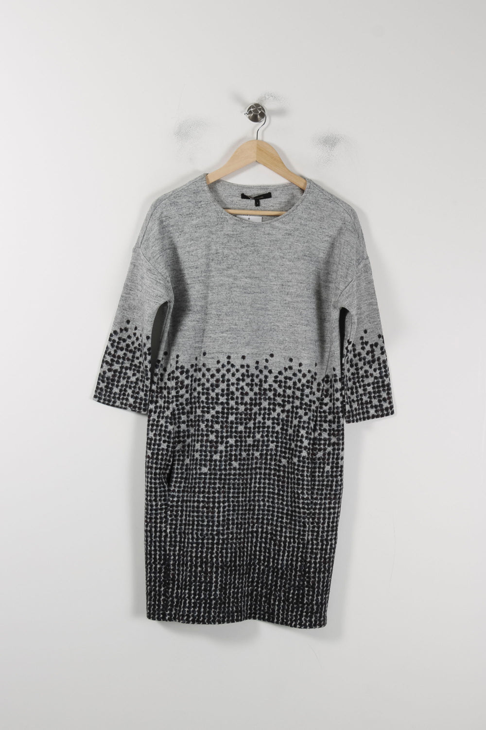 Robe Droite Grise et Noire - Taille S/36 de la marque La Fée Maraboutée | PARAD88459 - Vendu par Paradigme - Image 2