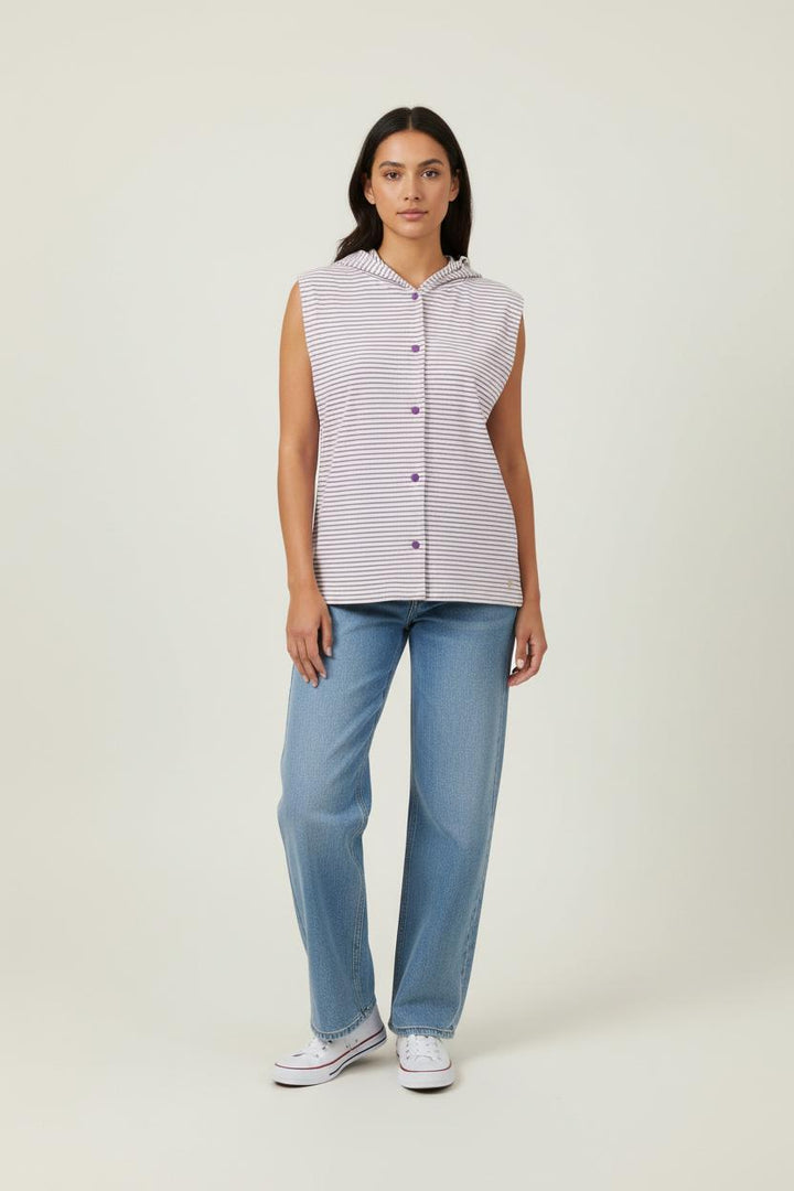 Débardeur Blanc et Violet - Taille XS/34 de la marque Des petits hauts | PARAD88468 - Vendu par Paradigme - Image 1