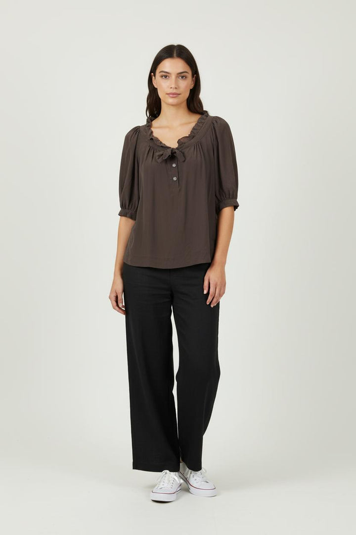Blouse Marron - Taille L/40 de la marque Maje | PARAD88506 - Vendu par Paradigme - Image 1
