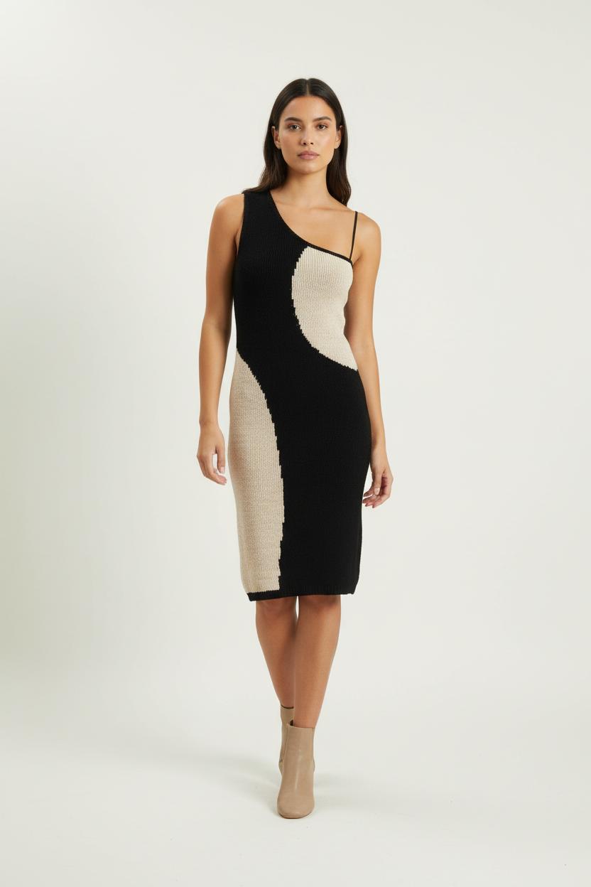 Robe Courte Noire et Beige - Taille S/36 de la marque ZAPA | PARAD88510 - Vendu par Paradigme - Image 1