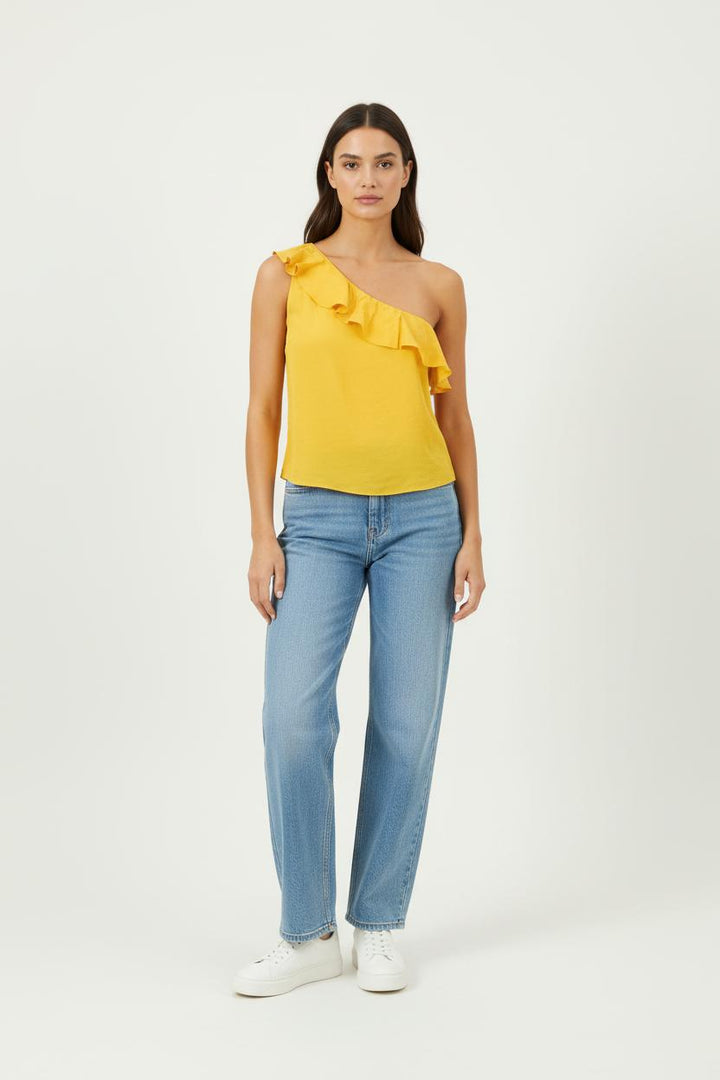Top Asymétrique Jaune - Taille XS/34 de la marque Claudie Pierlot | PARAD88514 - Vendu par Paradigme - Image 1