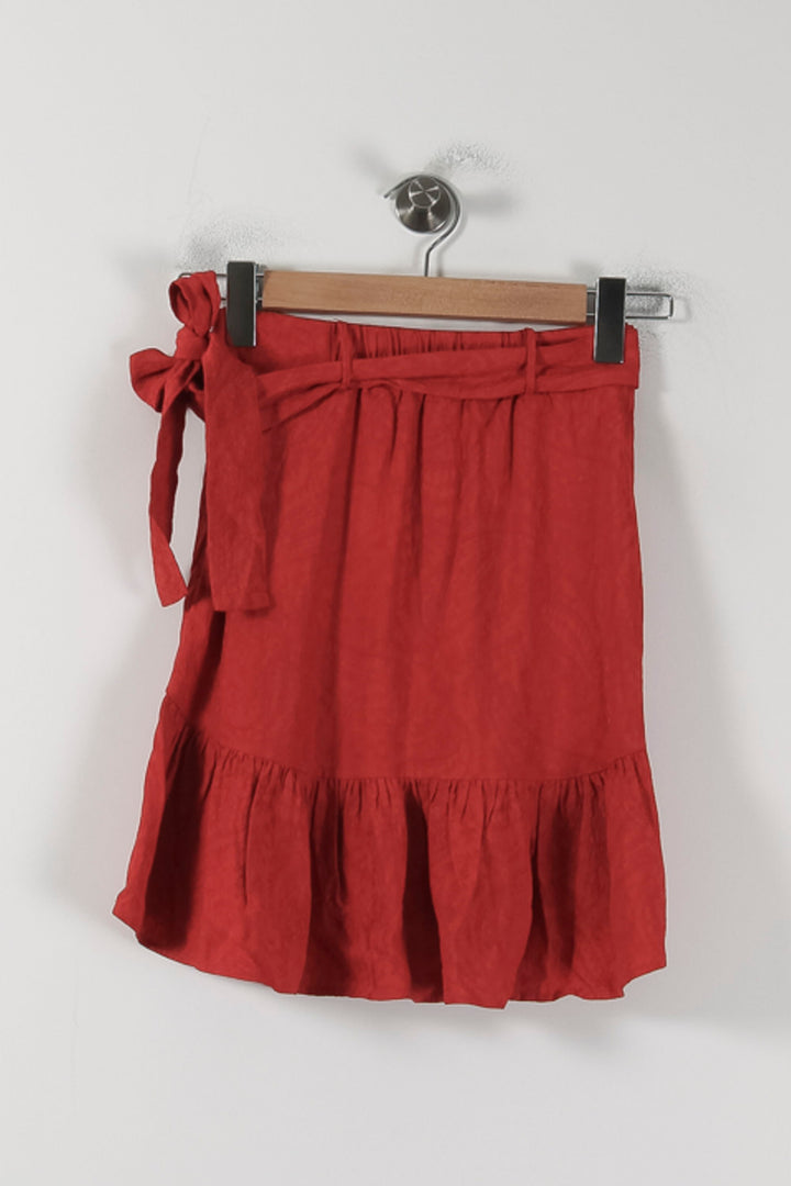 Jupe Portefeuille Rouge - Taille S/36 de la marque Maje | PARAD88547 - Vendu par Paradigme - Image 4