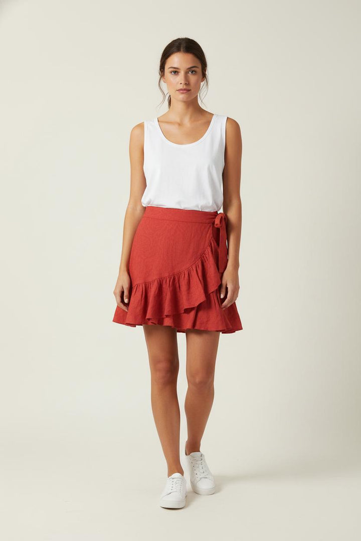 Jupe Portefeuille Rouge - Taille S/36 de la marque Maje | PARAD88547 - Vendu par Paradigme - Image 1