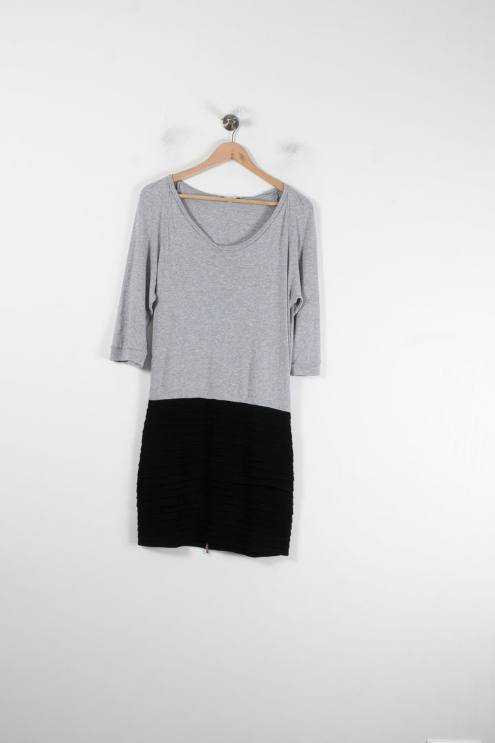 Robe Courte Grise et Noire - Taille L/40 de la marque Sandro | PARAD88577 - Vendu par Paradigme - Image 2