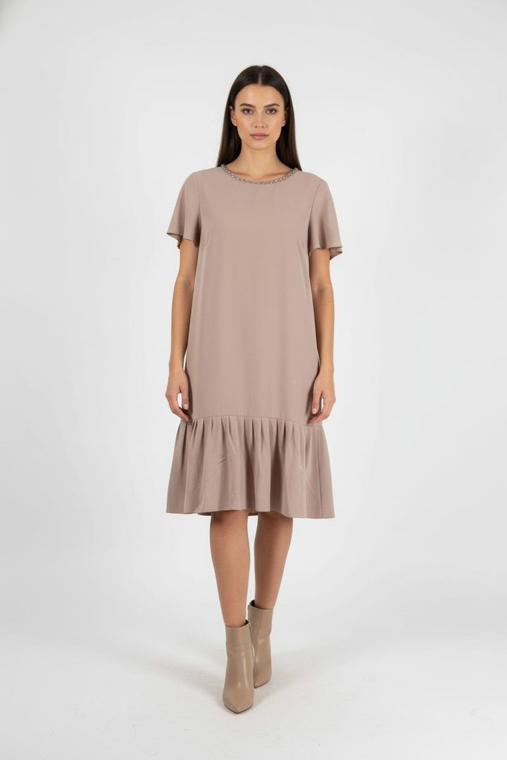 Robe Volantée Beige - Taille M/38 de la marque Max Mara | PARAD88580 - Vendu par Paradigme - Image 1