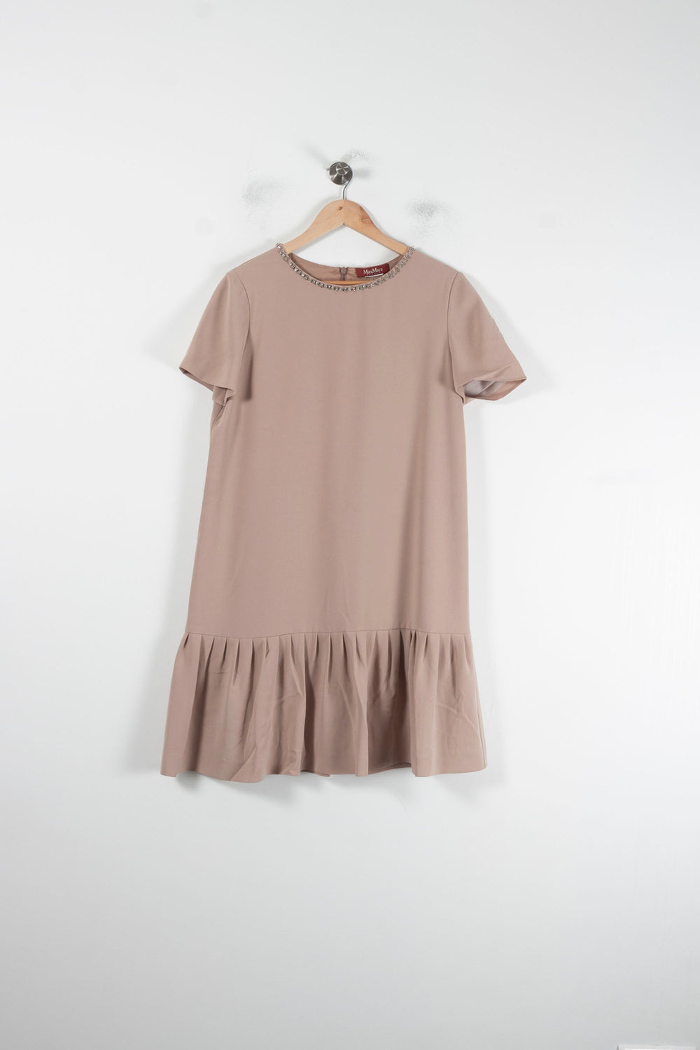 Robe Volantée Beige - Taille M/38 de la marque Max Mara | PARAD88580 - Vendu par Paradigme - Image 2