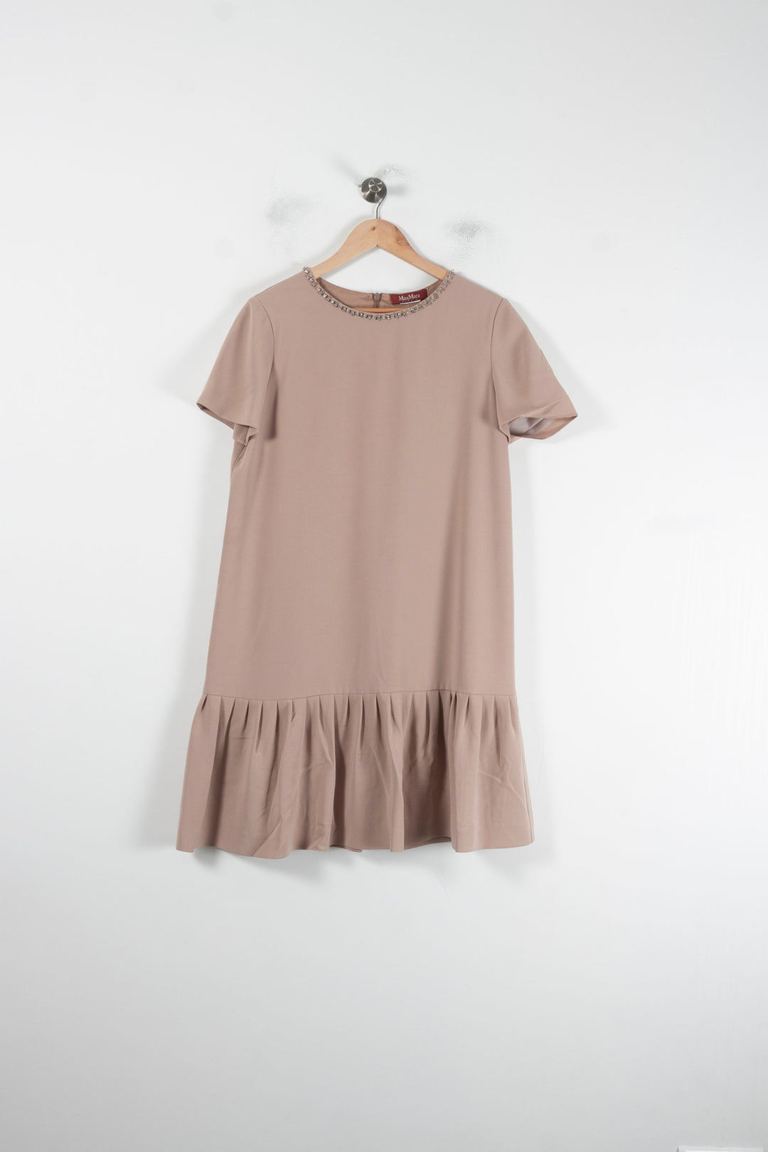 Robe Volantée Beige - Taille M/38 de la marque Max Mara | PARAD88580 - Vendu par Paradigme - Image 2
