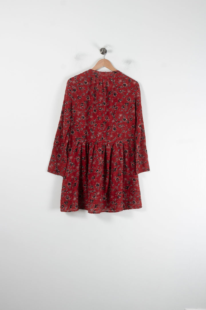 Robe Courte Rouge à Fleurs - Taille S/36 de la marque ba&sh | PARAD88588 - Vendu par Paradigme - Image 4