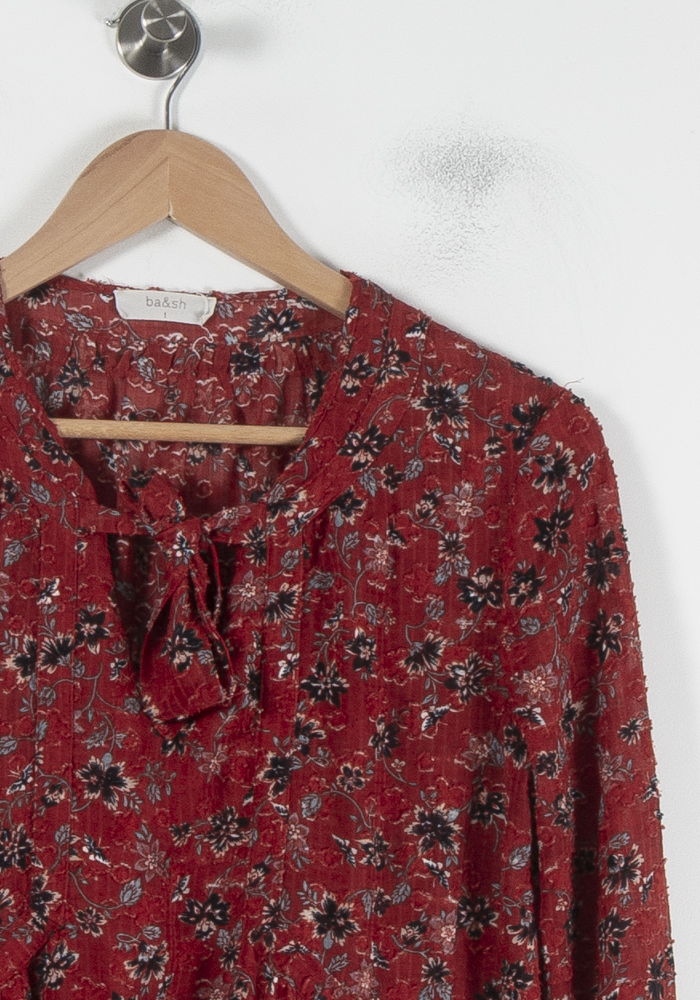Robe Courte Rouge à Fleurs - Taille S/36 de la marque ba&sh | PARAD88588 - Vendu par Paradigme - Image 3