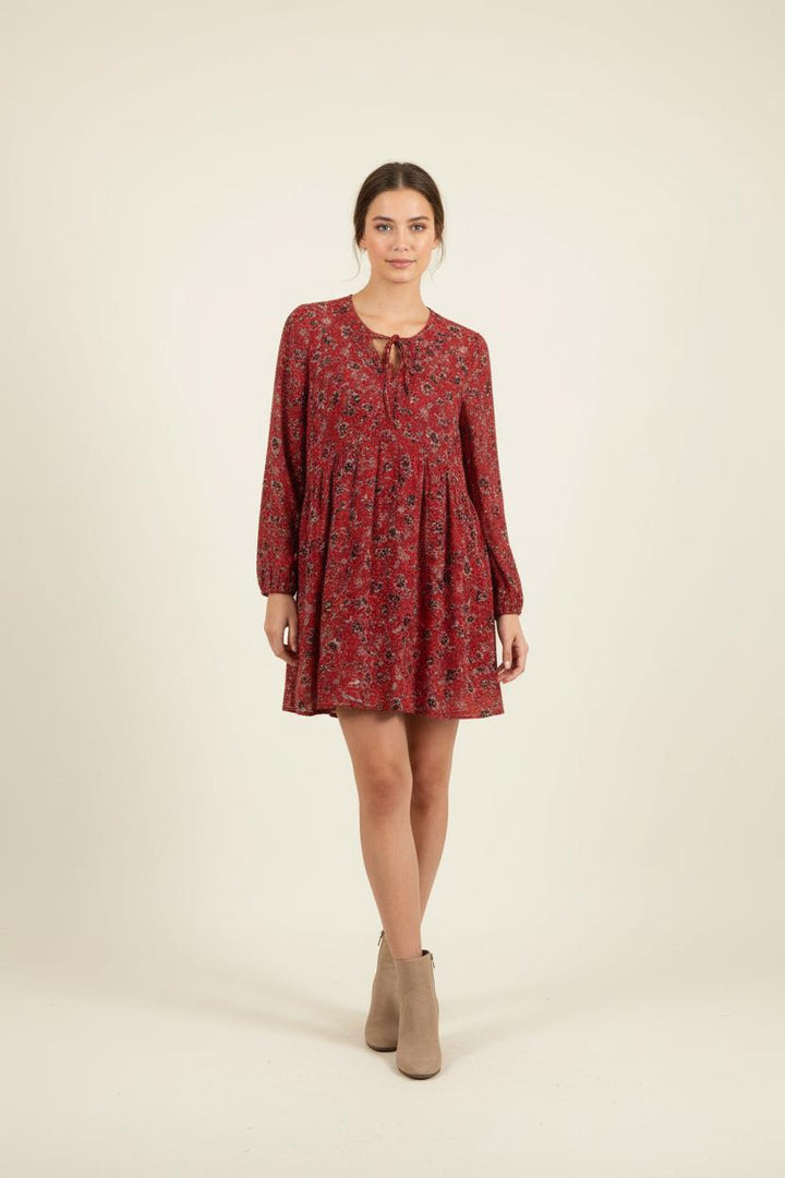 Robe Courte Rouge à Fleurs - Taille S/36 de la marque ba&sh | PARAD88588 - Vendu par Paradigme - Image 1