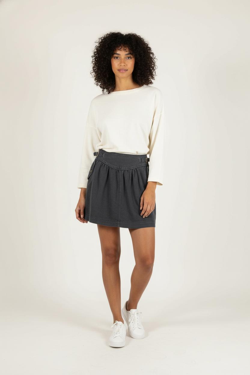 Jupe Plissée Grise - Taille M/38 de la marque Sandro | PARAD88589 - Vendu par Paradigme - Image 1