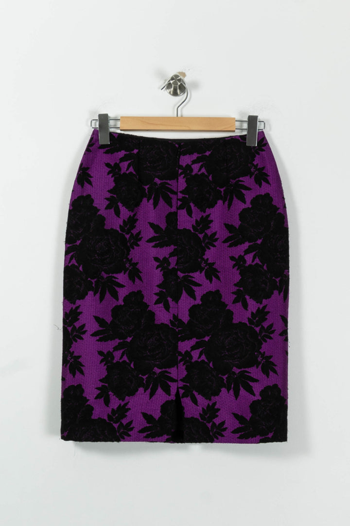 Jupe Droite Violette et Noire - Taille M/38 de la marque Weill | PARAD88665 - Vendu par Paradigme - Image 4