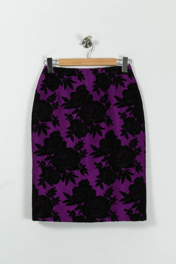 Jupe Droite Violette et Noire - Taille M/38 de la marque Weill | PARAD88665 - Vendu par Paradigme - Image 2