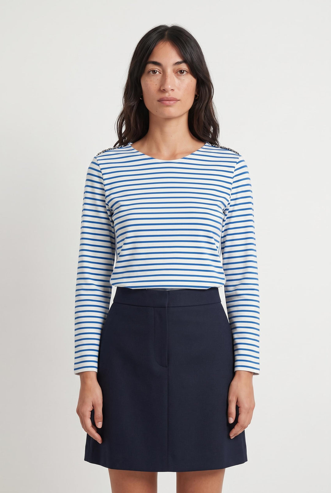 Marinière Blanc et Bleu - Taille S/36 de la marque Maje | PARAD88669 - Vendu par Paradigme - Image 1