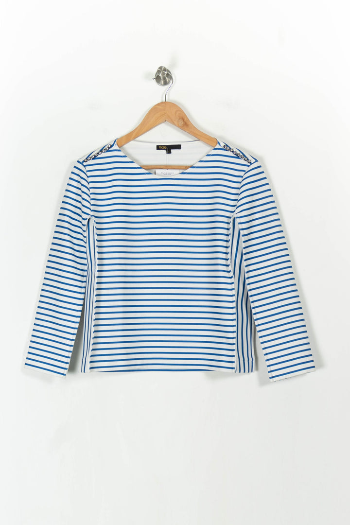 Marinière Blanc et Bleu - Taille S/36 de la marque Maje | PARAD88669 - Vendu par Paradigme - Image 2