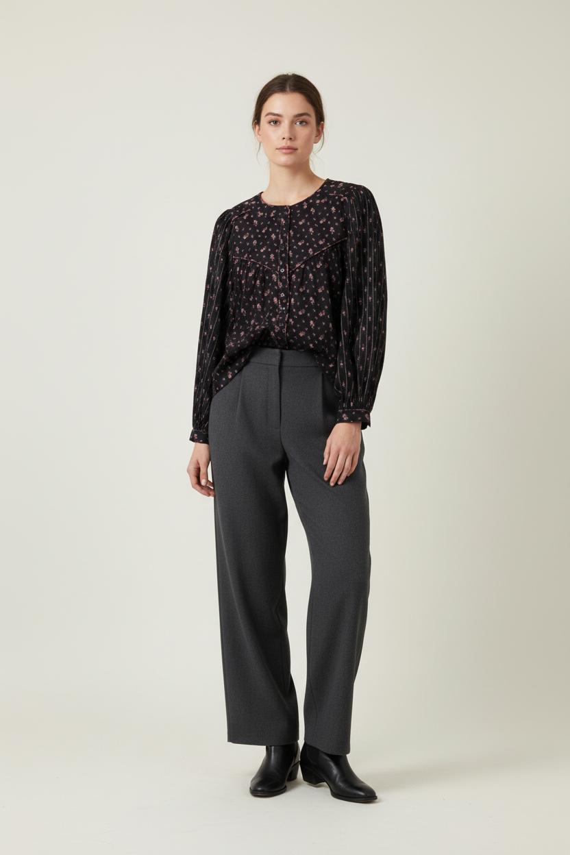 Blouse Noire et Rose - Taille L/40 de la marque Sézane | PARAD88675 - Vendu par Paradigme - Image 1