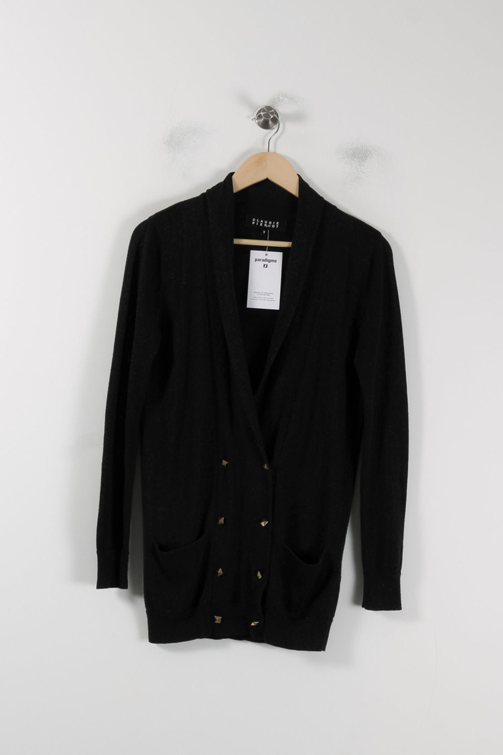 Cardigan Noir - Taille S/36 de la marque Claudie Pierlot | PARAD88725 - Vendu par Paradigme - Image 2