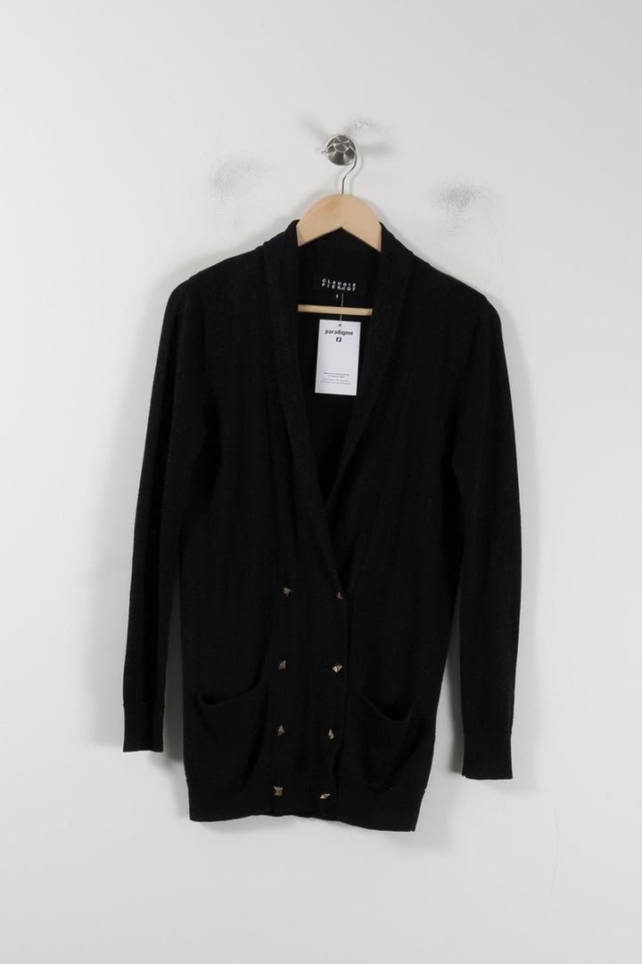 Cardigan Noir - Taille S/36 de la marque Claudie Pierlot | PARAD88725 - Vendu par Paradigme - Image 2