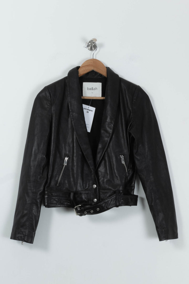 Blouson Noir - Taille XS/34 de la marque ba&sh | PARAD88737 - Vendu par Paradigme - Image 2