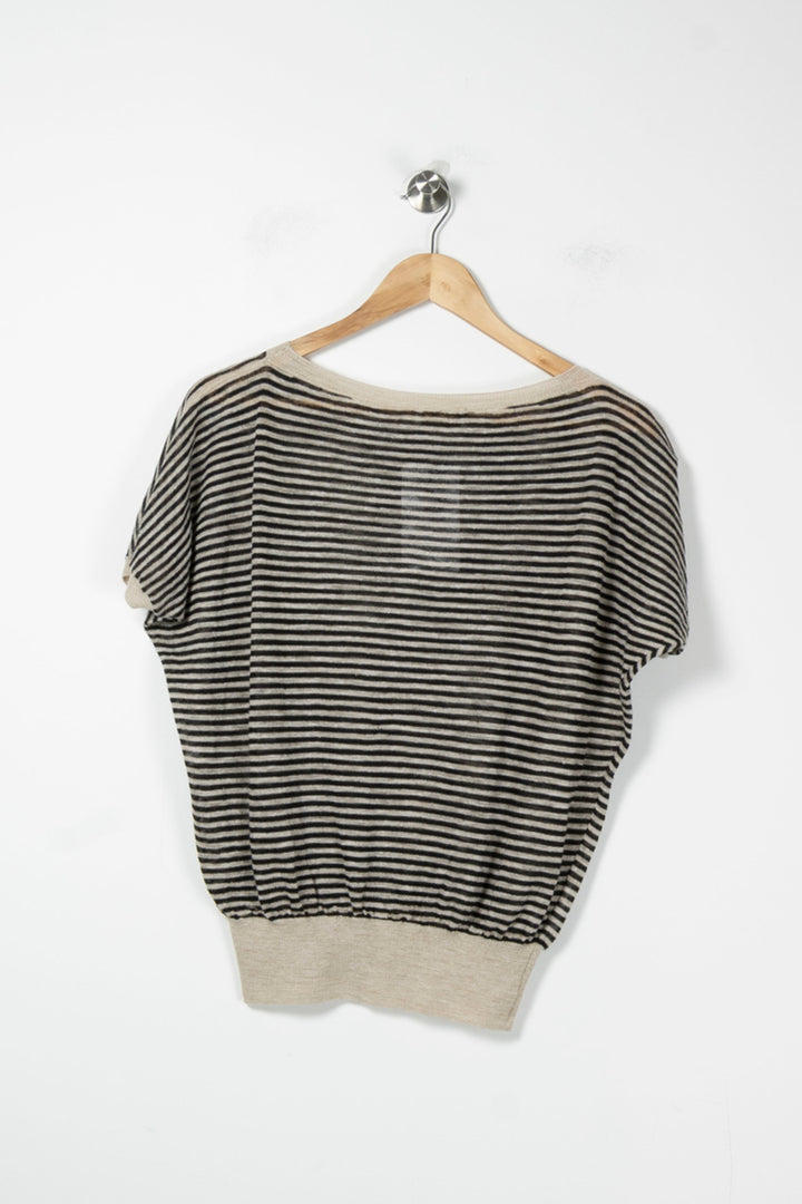 Tee-shirt Rayé Beige et Noir - Taille S/36 de la marque Momoni | PARAD88742 - Vendu par Paradigme - Image 4