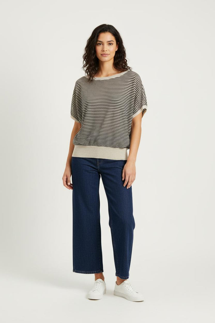 Tee-shirt Rayé Beige et Noir - Taille S/36 de la marque Momoni | PARAD88742 - Vendu par Paradigme - Image 1