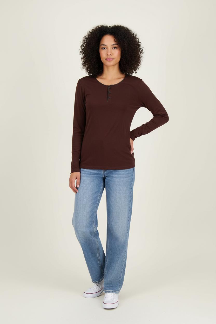 Henley Marron - Taille S/36 de la marque The Kooples | PARAD88757 - Vendu par Paradigme - Image 1