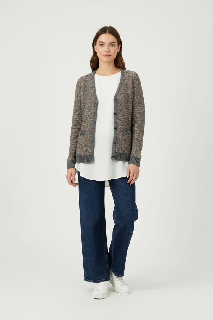 Cardigan Gris et Marron - Taille M/38 de la marque Sandro | PARAD88764 - Vendu par Paradigme - Image 1