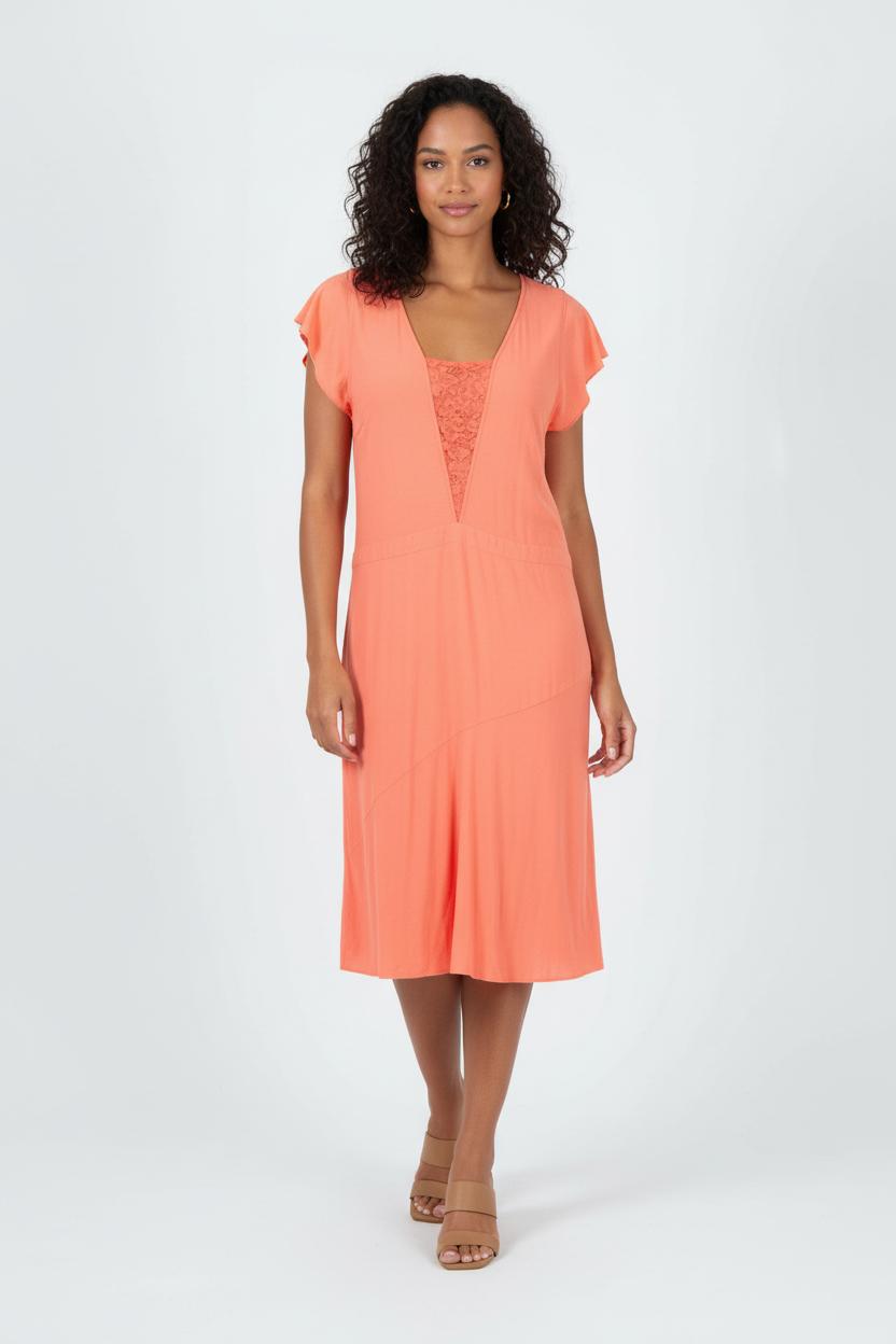 Robe Midi Orange - Taille M/38 de la marque ZAPA | PARAD88808 - Vendu par Paradigme - Image 1