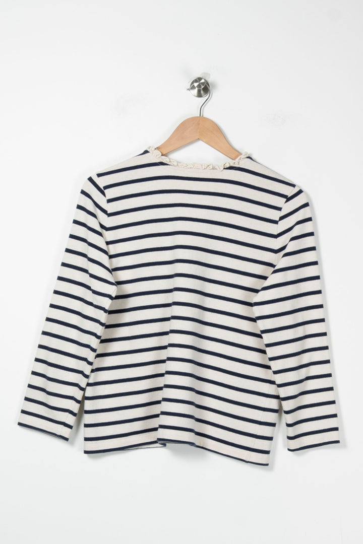 Marinière Blanc et Bleu - Taille M/38 de la marque Sézane | PARAD88826 - Vendu par Paradigme - Image 4