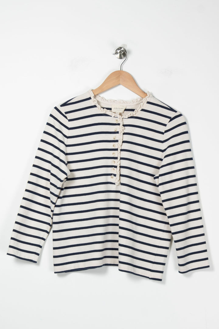 Marinière Blanc et Bleu - Taille M/38 de la marque Sézane | PARAD88826 - Vendu par Paradigme - Image 2